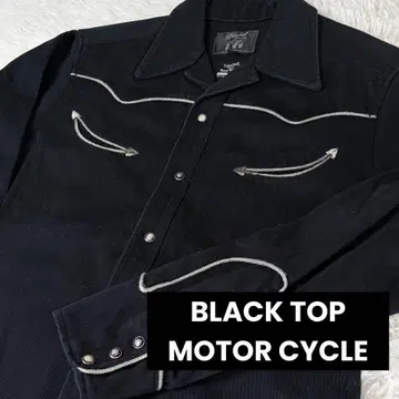 레어 블랙탑 모터 사이클 로카빌리 웨스턴 셔츠