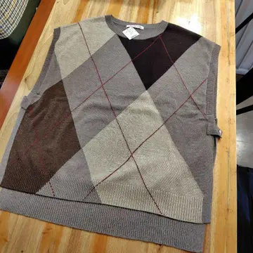 크로커다일 울 블렌드 아가일 베스트