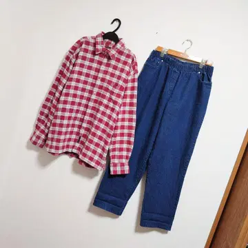 묶음 판매*코디 판매*빅 사이즈*XL*캐주얼*플란넬 셔츠*데님*남성용