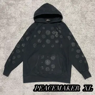 [ PEACE MAKER ] 올 패턴 풀 후드티 블랙 XL