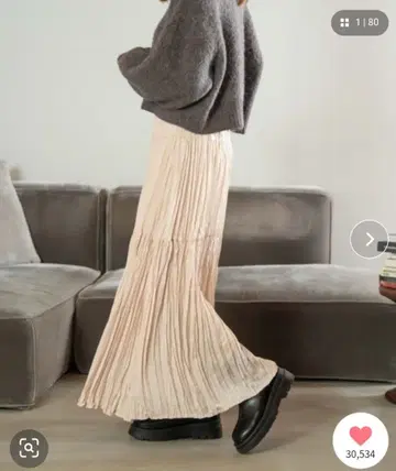 hinari 빈티지 새틴 와셔 스커트