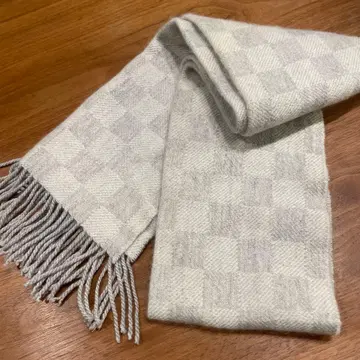 VISARUNO 캐시미어 100% 체크 무늬 머플러