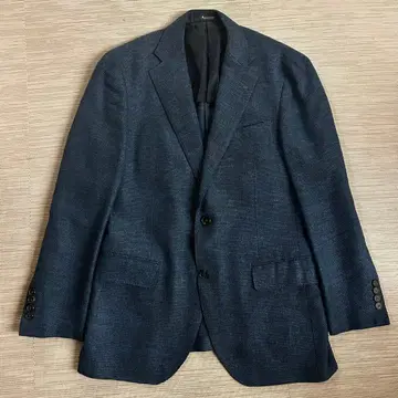 새상품급 아쿠아 스큐텀 자켓 울 린넨 실크 네이비 36