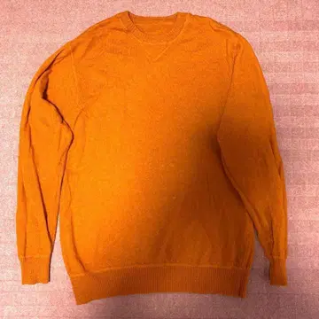 vintage 빈티지 앞V 니트 무지 오렌지 70s 80s