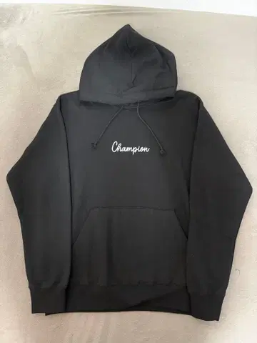 Champion 블랙 후드티 L