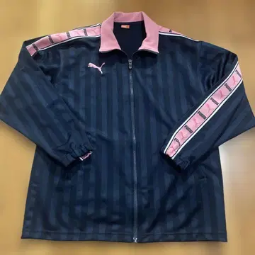 PUMA 스트라이프 저지 S-M 네이비/핑크