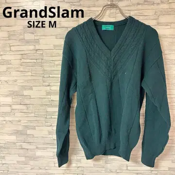 그랜드슬램 니트 [ M ] 그린 포인트 컬러 펭귄 돌려입기