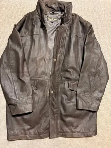 WindArmor 천연 가죽 다크 브라운 자켓 M