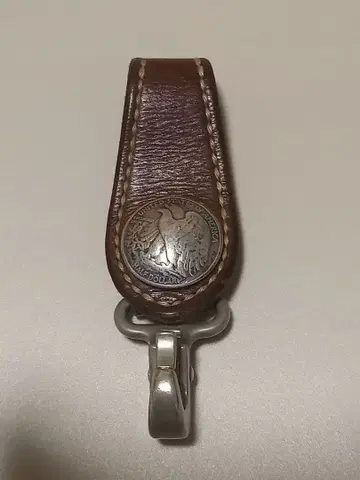 단종 KC's 가죽 코인 부착 키링 브라운