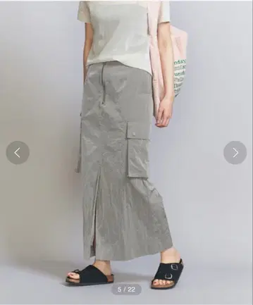 BEAUTY&YOUTH 나일론 빈티지 카고 스커트