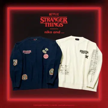 기묘한 이야기 니트 스웨터 네이비