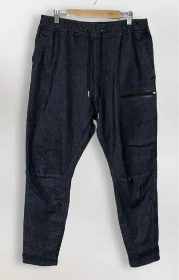 EDWIN 이지 데님 팬츠 L 다크 네이비 허리밴딩