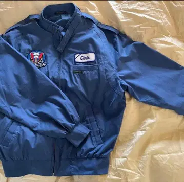 구제 의류 네이비 점퍼 자수 패치 포함