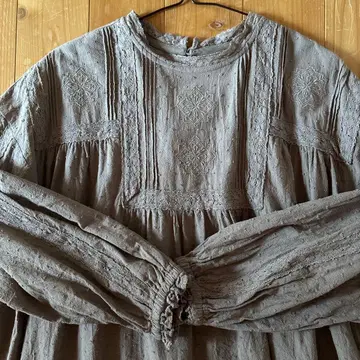 사만사 모스모스 SM2 원피스 베이지 면 소재 코튼 도트 레이스