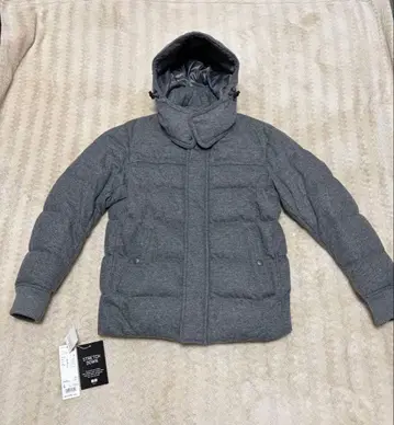 유니클로 울 블렌드 다운 자켓 그레이