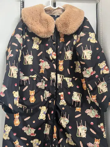 yukiemon*M*마제마제 패턴 코트*블랙