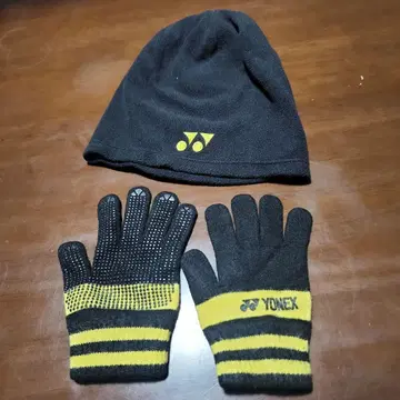 카시와 레이솔 장갑 니트 모자 블랙/옐로우