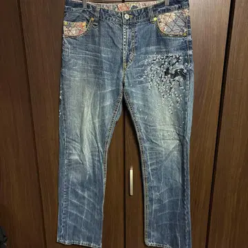 니시키 데님 팬츠 청바지 자수 W38