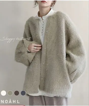 NOAHL 노알 샤기 니트 코트