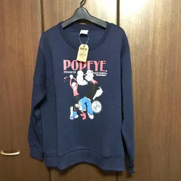 새상품 여성용 뽀빠이 프린트 크루넥 트레이닝복 3L