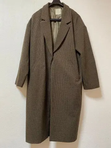 lowrys farm 체크 무늬 롱 코트 체스터 코트