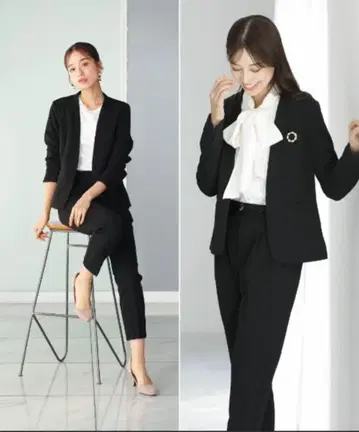 Emilyan 칼라리스 자켓 & 테이퍼드 팬츠/셋업 수트