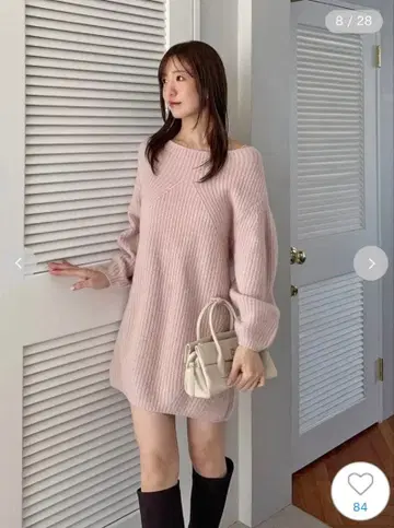 [ 택 포함 미사용 새상품 ] SNIDEL 라쿤 미니 니트 원피스