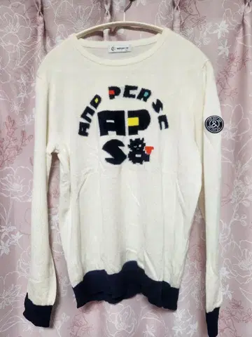 [ 새상품급 ] and per se 앤퍼시 스웨터 화이트 네이비