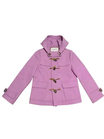 Ray BEAMS 숏 더플 코트 울 혼방 탁한 퍼플 S 사이즈