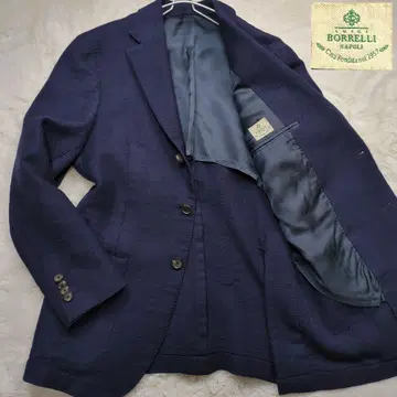 컨디션 최상 루이지 보렐리 나폴리 테일러드 자켓 와플 네이비 48