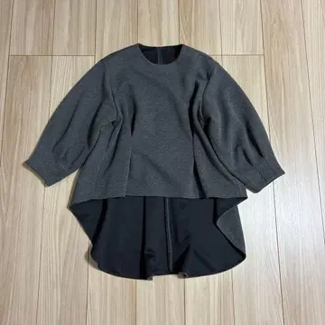 LE PHIL 스퀘어 자카드 저지 블라우스 F 그레이 르 필