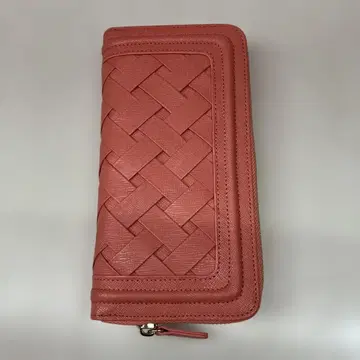 뜨개질 디자인 핑크 장지갑