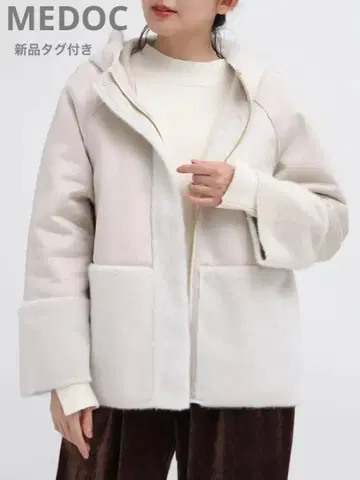 [새상품] MEDOC 페이크 무스탕 코트 숏코트 후드 부착 야마다야