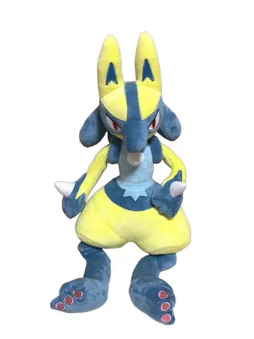 포켓몬스터 메챠모후굿토 봉제 인형 옐로우 컬러 루카리오 택 포함 새상품급