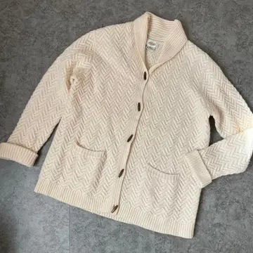 Talbots 케이블 니트 가디건 아이보리 XL 울
