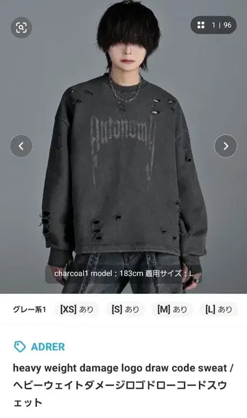 ADLER heavy weight damage logo sweat