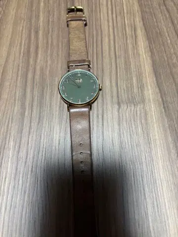 ice watch 그린 다이얼 가죽 손목시계