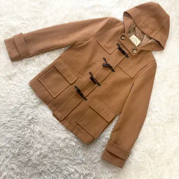 로페피크닉 [M 상당] 더플 코트 후드 부착 카멜 퍼 결품