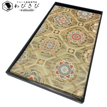 후쿠로 오비 설륜사가화문 금실 골드 컬러 포멀 O-4165