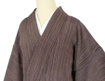 코몬 이중 기모노 롱 기장 줄무늬 패턴 순수 실크 12232