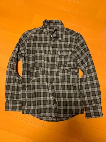 niibo newyork 블록 체크 울 셔츠 그레이