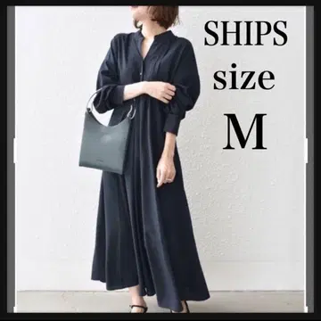 [새상품] SHIPS 돌먼 개더 스탠드 카라 원피스