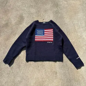 msb 미국 국기 디자인 니트 스웨터 네이비