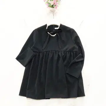 yori*요리 리본 블라우스 긴팔 티셔츠 플레어 블랙 36