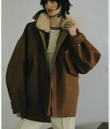 ETRETOKYO 24AW 멀티 패브릭 리버서블 코트 브라운 M