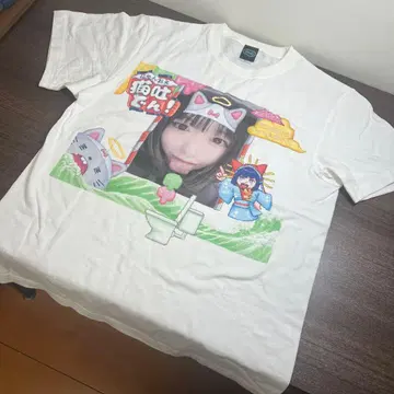 아노짱 네코하키 고쿠라쿠 투어 T M 사이즈 화이트 티셔츠
