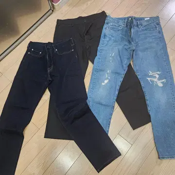 데님 팬츠 세트 다크 블루 블랙 라이트 블루