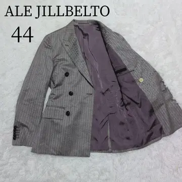 ALE JILLBELTO 더블 테일러드 자켓 44 그레이 캐시미어 혼방