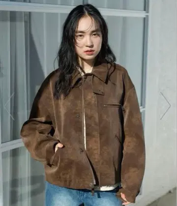 FREAK'S STORE 페이드 가공 레더렛 블루종 25SS