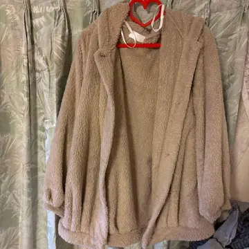 베이지 플리스 자켓 L 사이즈